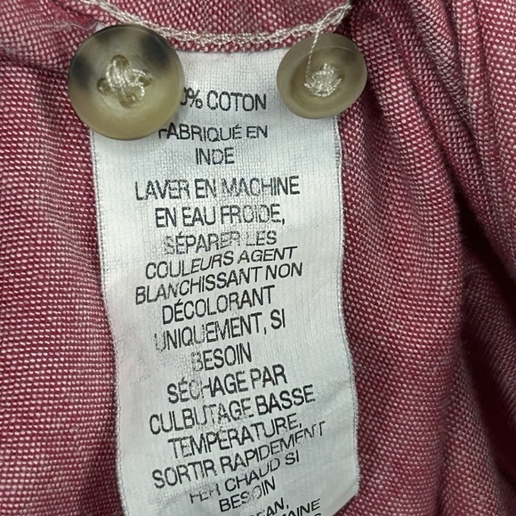 LL Bean Womens‎ 2X Sun Washed Red Cotton Long Sleeve Button Up Shirt Relaxed Fit - Picture 6 of 12